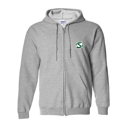Men's Sacramento State Hornets Logo  Gildan  Heavy Blend Full Zip Hooded Sweatshirt