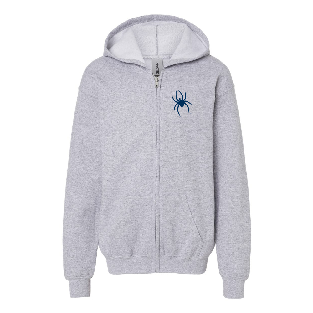 Gildan Heavy Blend Youth Richmond Spiders Logo Full Zip Hooded Sweatshirt