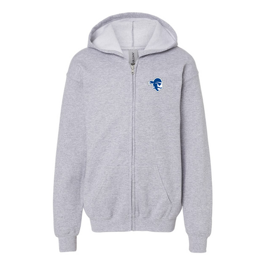 Gildan Heavy Blend Youth Seton Hall Pirates Logo Full Zip Hooded Sweatshirt
