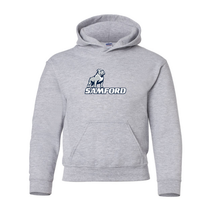 Youth Samford Bulldogs Logo Gildan Heavy Blend  Hooded Sweatshirt