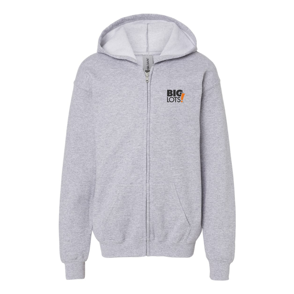 Gildan Heavy Blend Youth Big Lots Logo Full Zip Hooded Sweatshirt