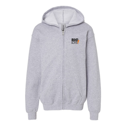 Gildan Heavy Blend Youth Big Lots Logo Full Zip Hooded Sweatshirt