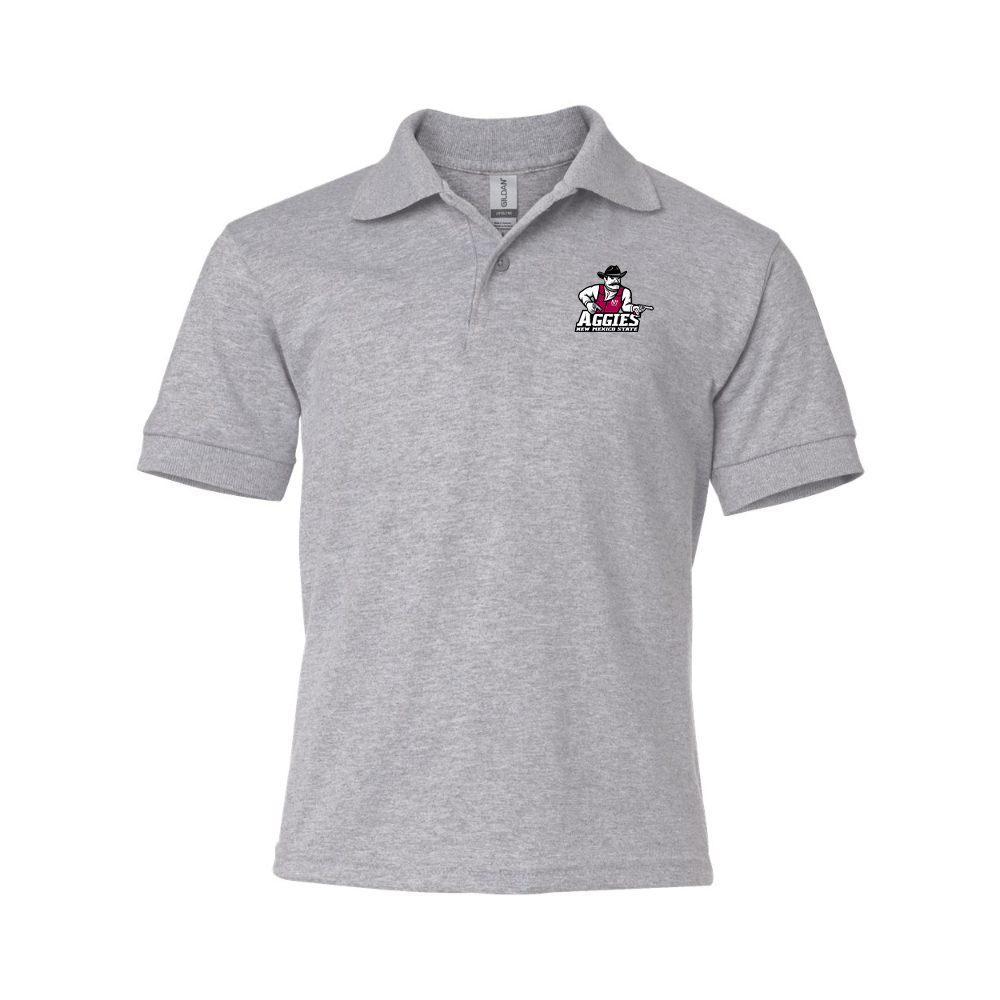 Youth Aggies New Mexico State Logo Gildan Dry Blend Jersey Polo