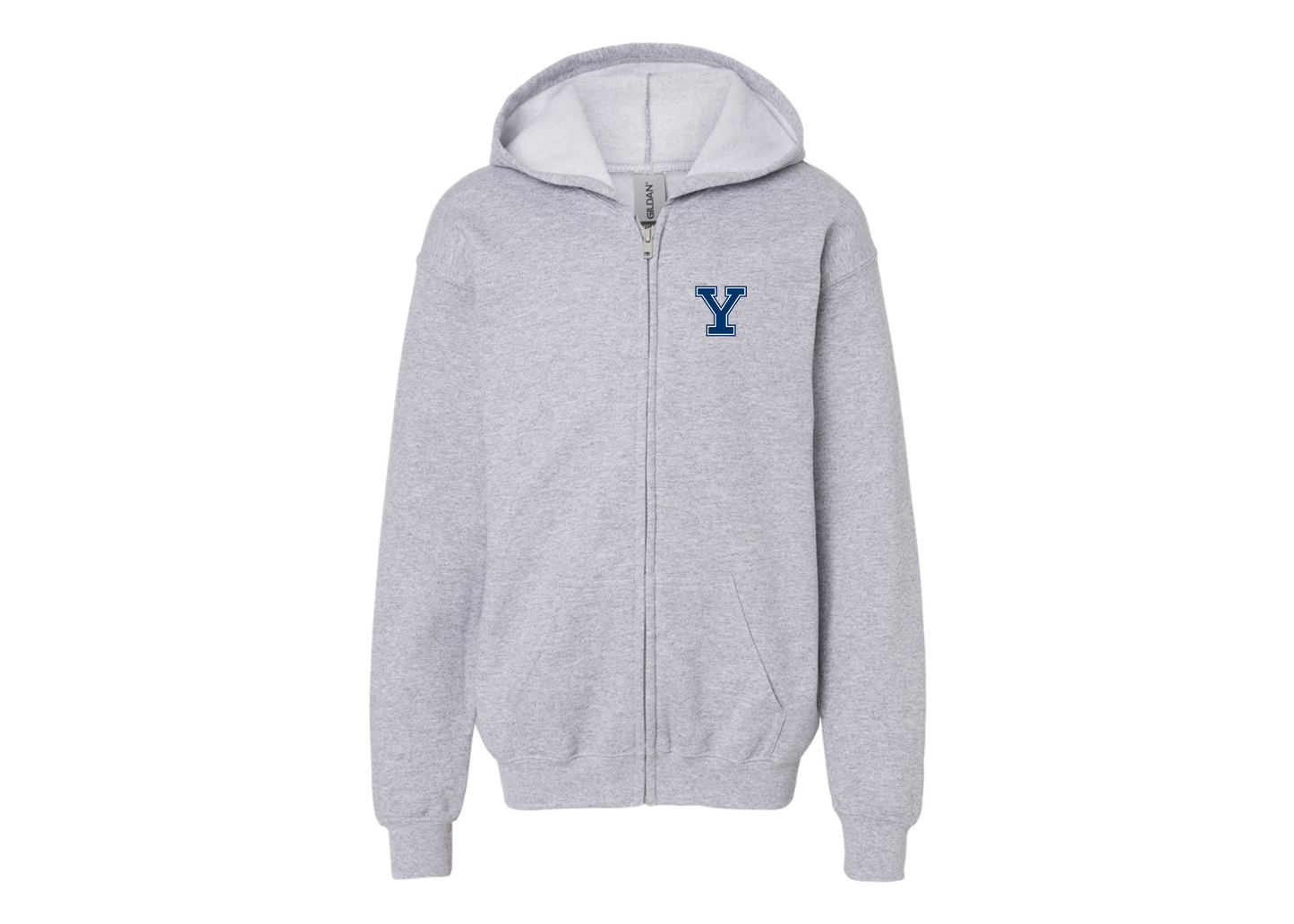 Gildan Heavy Blend Youth Yale Bulldogs Full Zip Hooded Sweatshirt