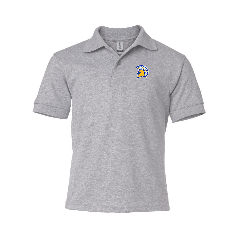 Youth San Jose State Spartans Logo Gildan Dry Blend Jersey Polo