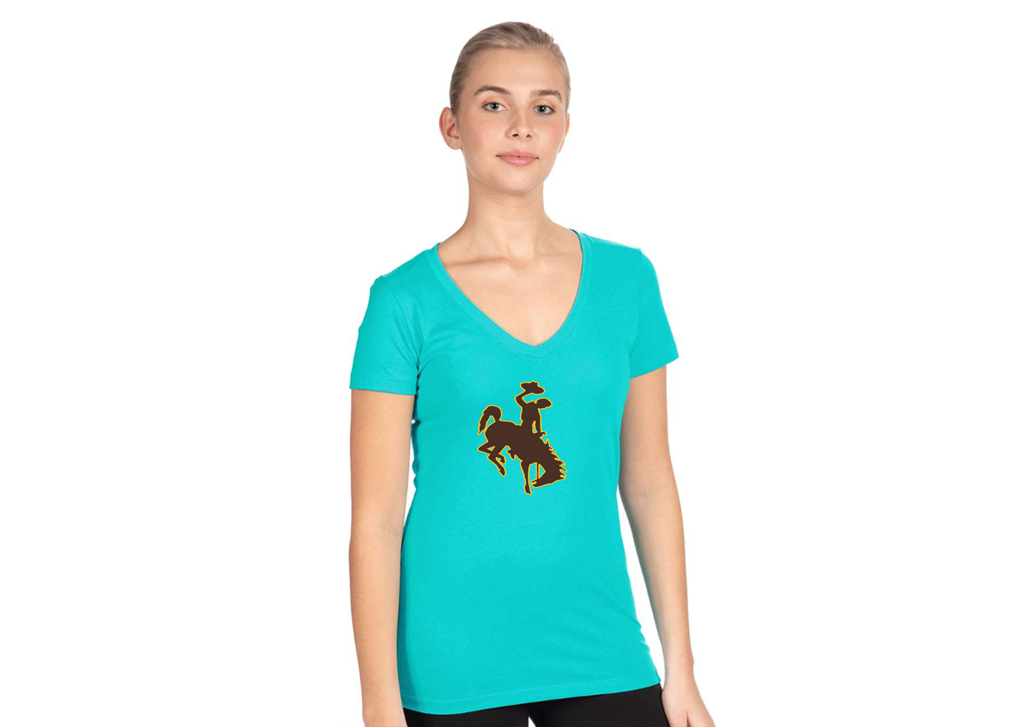 Women's Wyoming Cowboys Next Level V-Neck T-Shirt