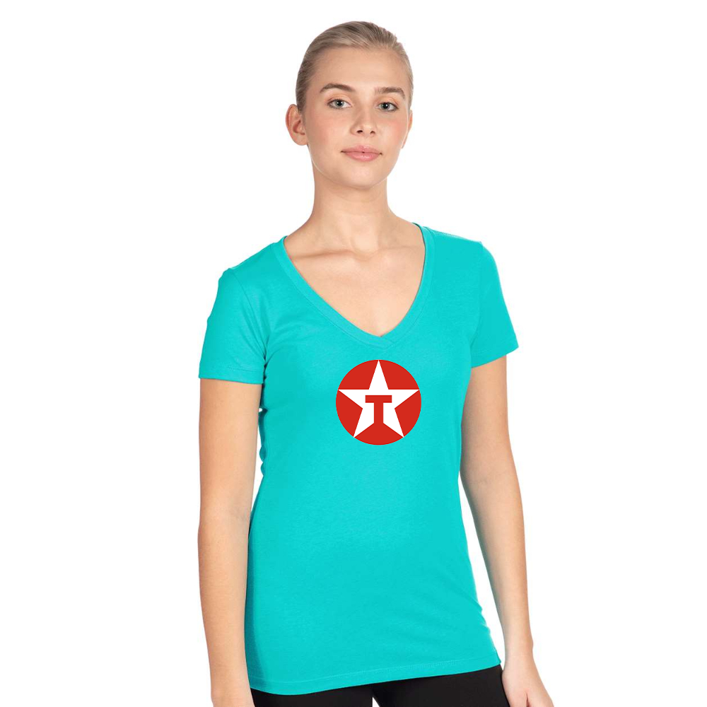 Women's Texaco Logo  Next Level V-Neck T-Shirt