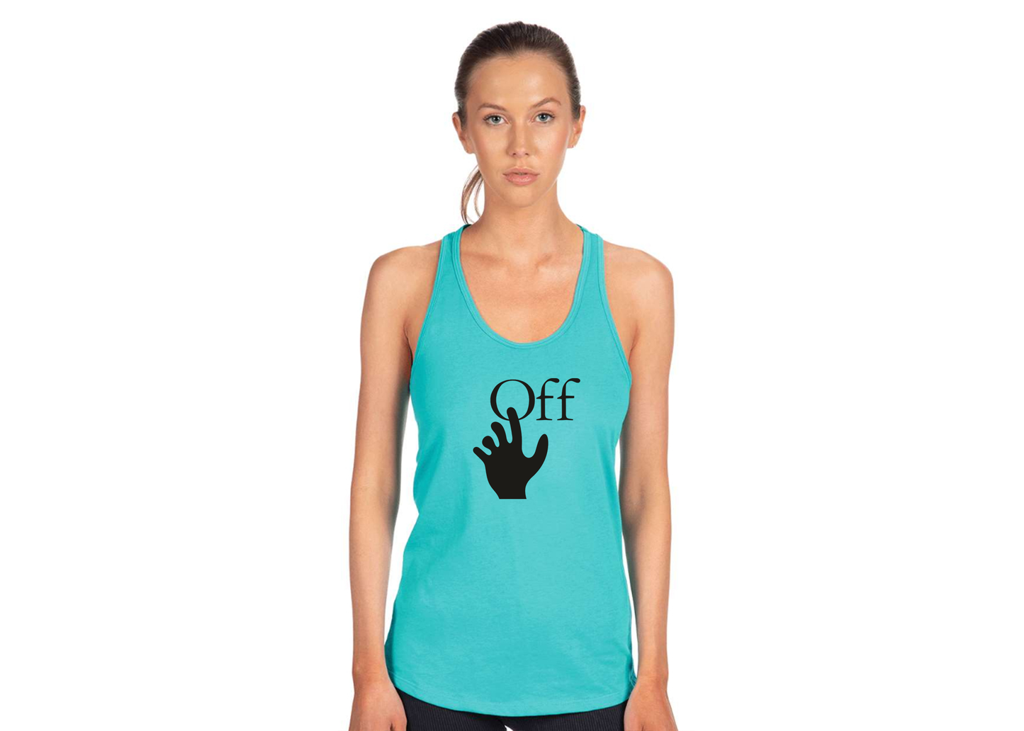 Women's Off-White Hand Next Level Ideal Racerback Tank