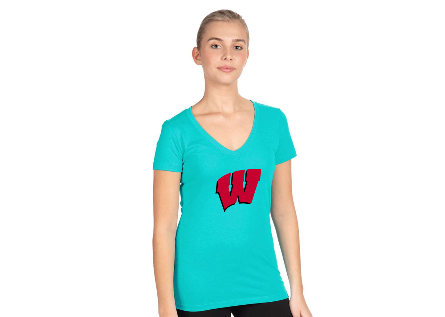Women's Wisconsin Badgers Next Level V-Neck T-Shirt