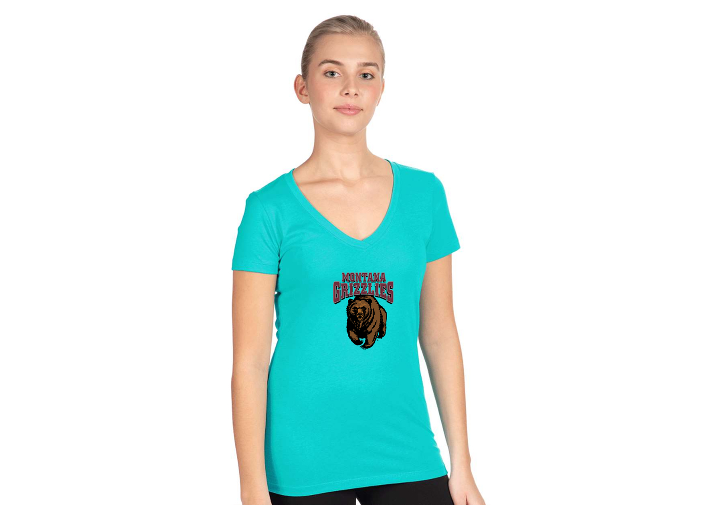 Women's Montana Grizzliesl Next Level V-Neck T-Shirt