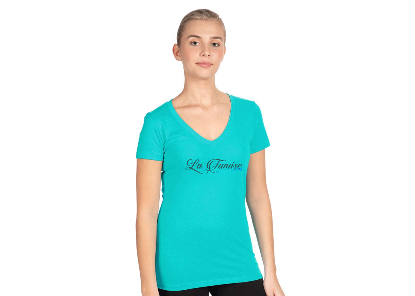 Women's La Tamise Logo  Next Level V-Neck T-Shirt