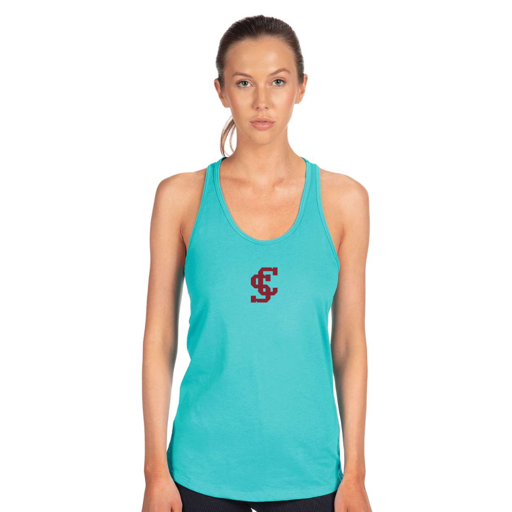 Women's Santa Clara Broncos Logo Next Level Ideal Racerback Tank