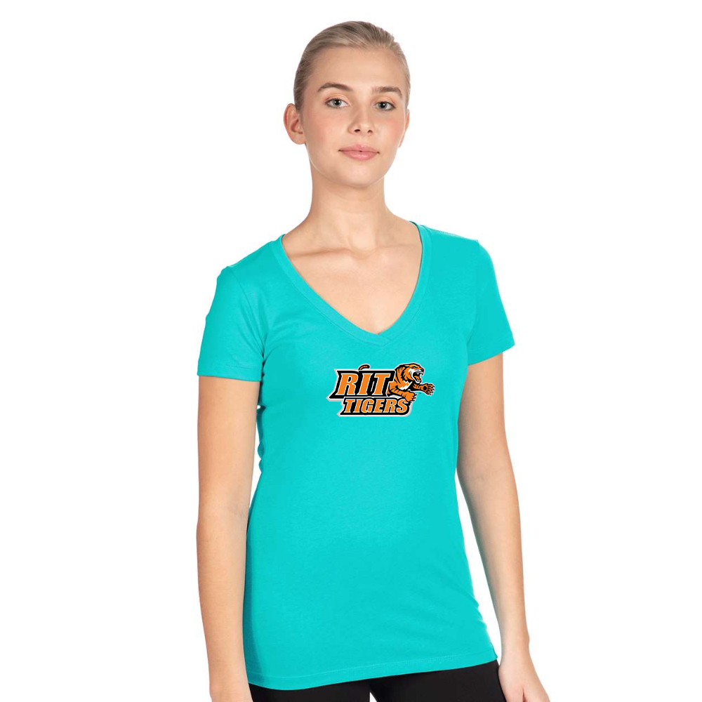 Women's   RIT Tigers Logo Next Level V-Neck T-Shirt