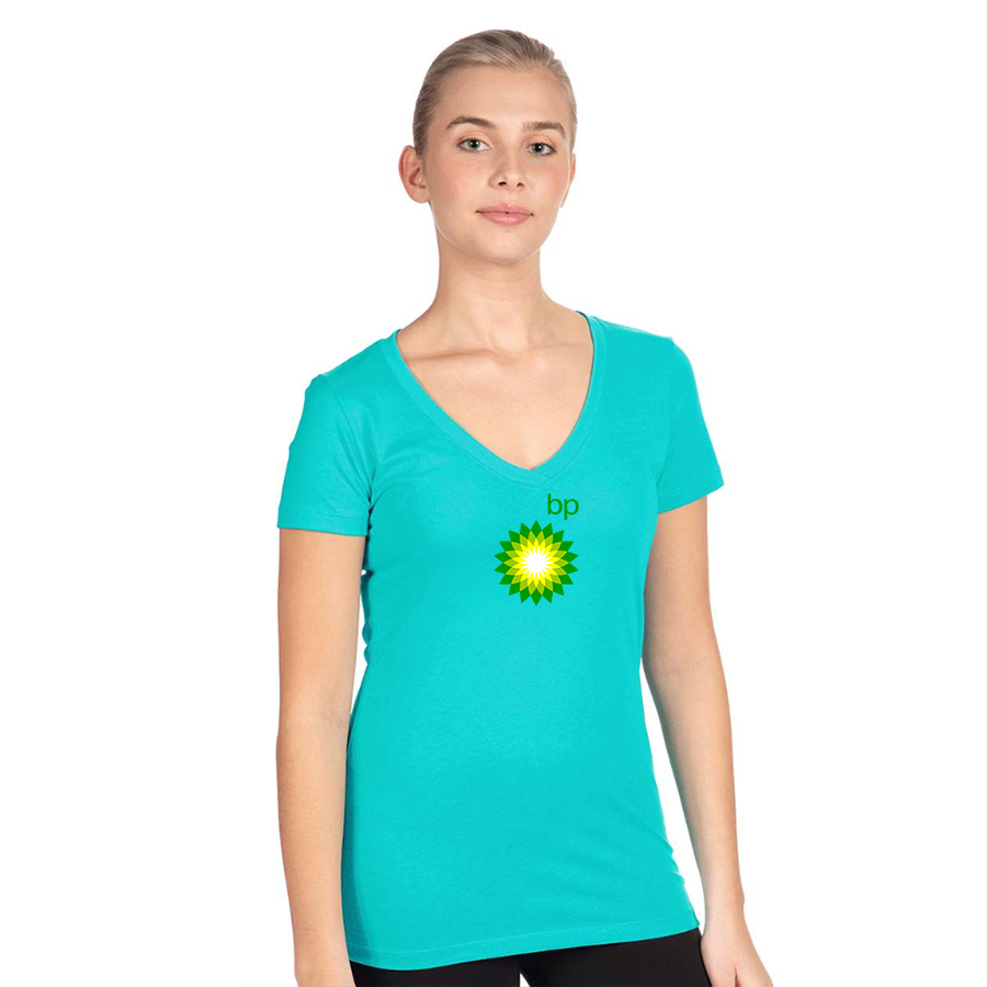 Women's BP Oil Logo Next Level V-Neck T-Shirt