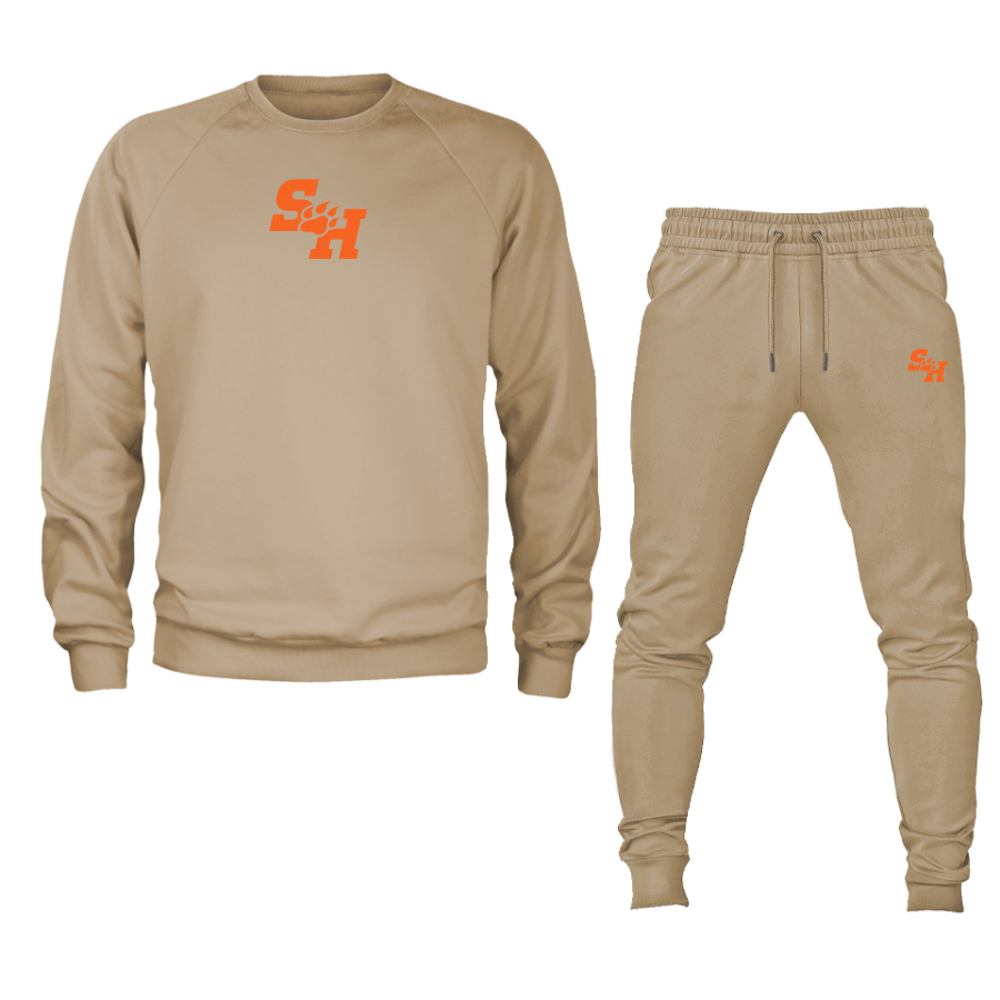 Men's Sam Houston State Bearkats Logo Crewneck Sweatshirt Joggers Suit