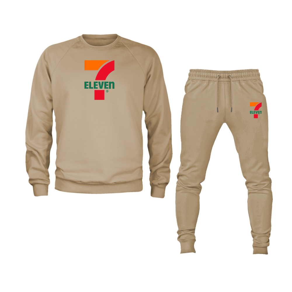 Men's 7 Eleven Logo Crewneck Sweatshirt Joggers Suit