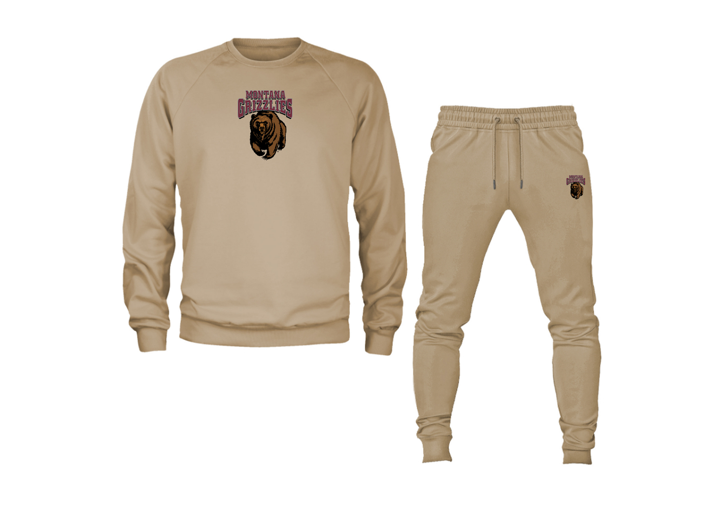 Men's Montana Grizzliesl Crewneck Sweatshirt Joggers Suit