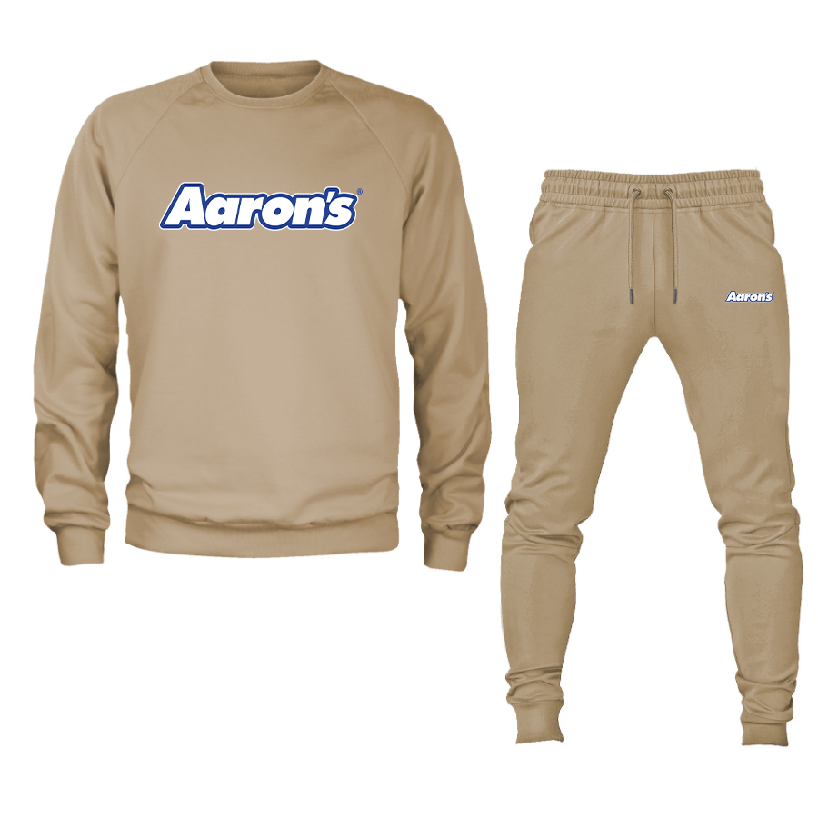 Men's Aaron_s Logo Crewneck Sweatshirt Joggers Suit