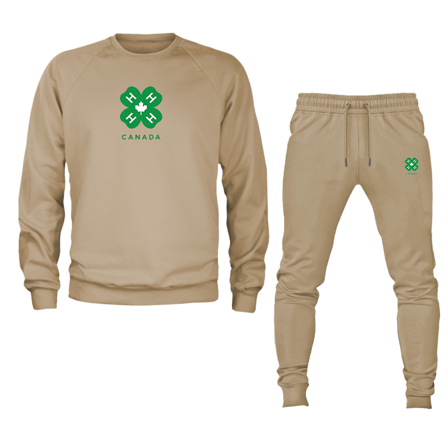Men's 4H Canada Logo Crewneck Sweatshirt Joggers Suit