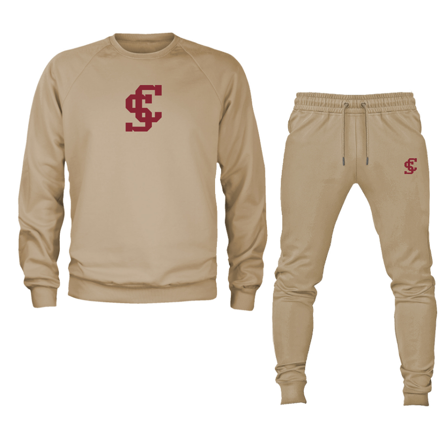 Men's Santa Clara Broncos Logo Crewneck Sweatshirt Joggers Suit