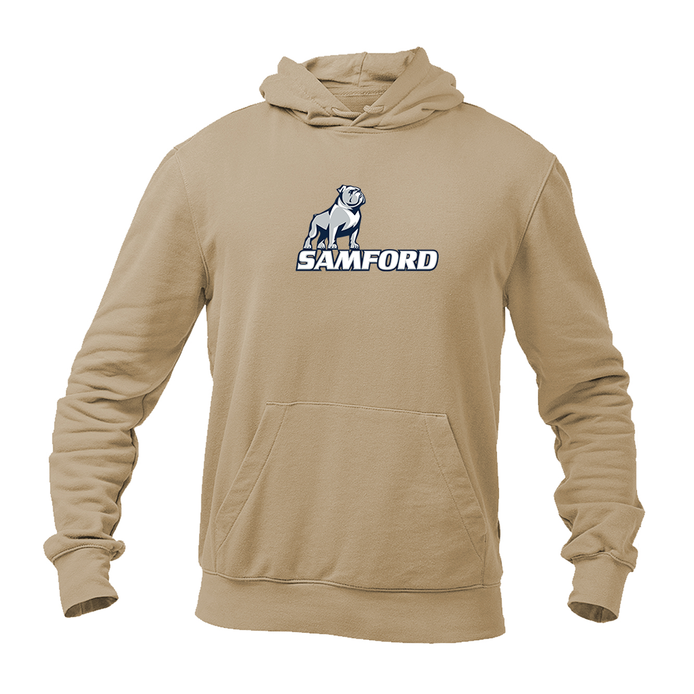 Men's Samford Bulldogs Logo Gildan  Heavy Blend Hooded Sweatshirt