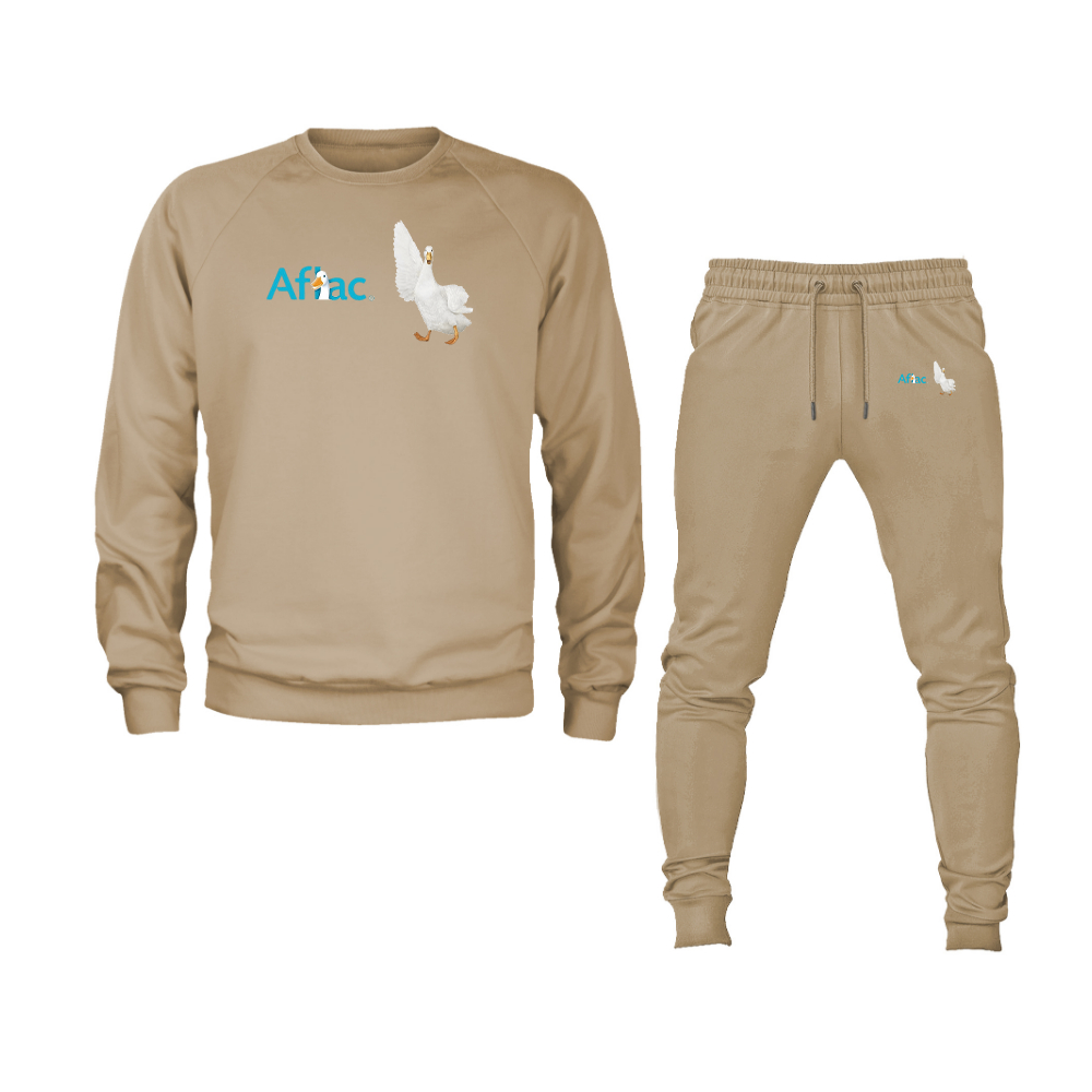 Men's Aflac Logo and Duck Crewneck Sweatshirt Joggers Suit