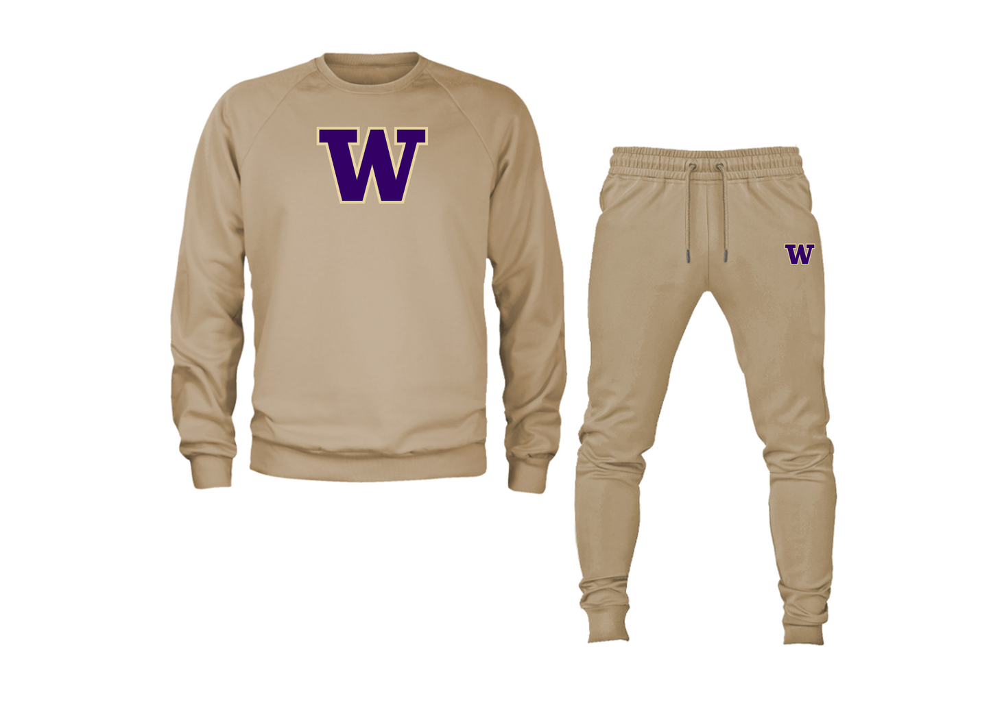 Men's Washington Huskies Crewneck Sweatshirt Joggers Suit