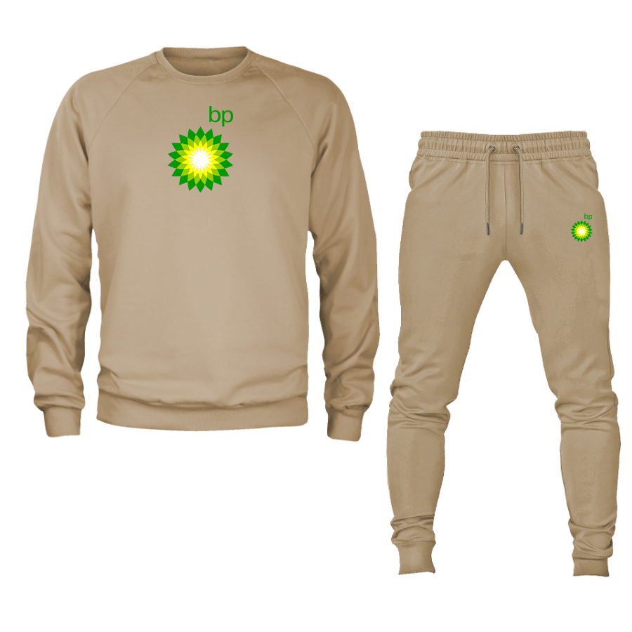 Men's BP Oil Logo Crewneck Sweatshirt Joggers Suit