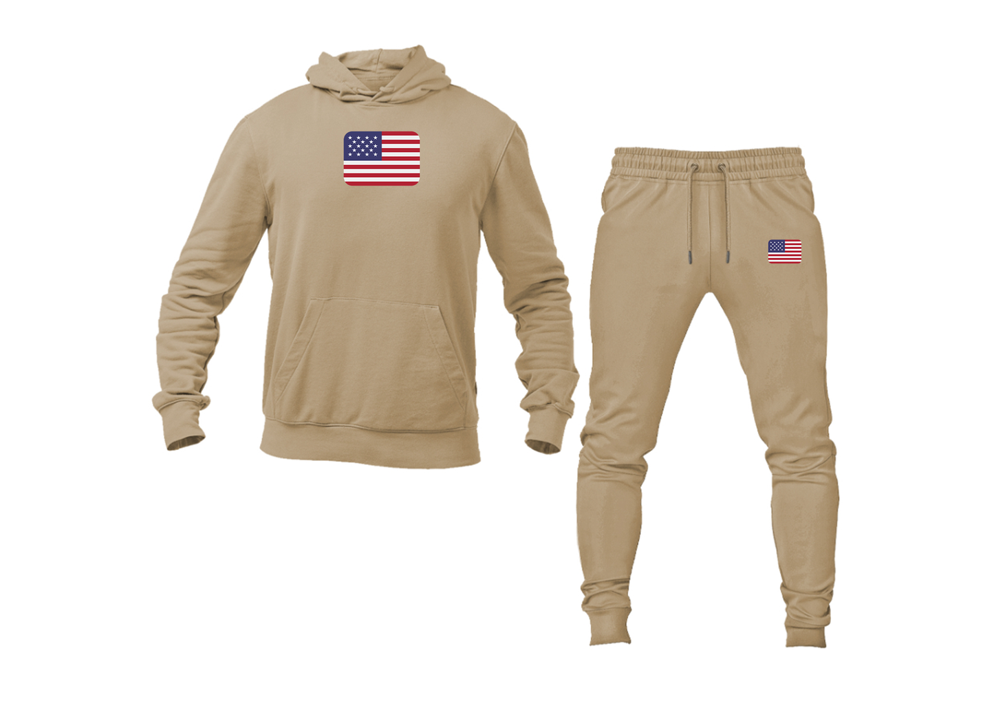 Men's American-Flag-Emoji Hoodie Joggers Set
