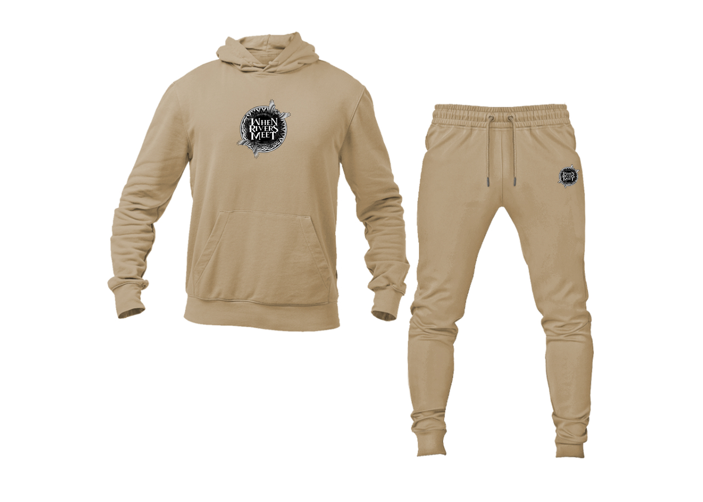 Men's When Rivers Meet Hoodie Joggers Set