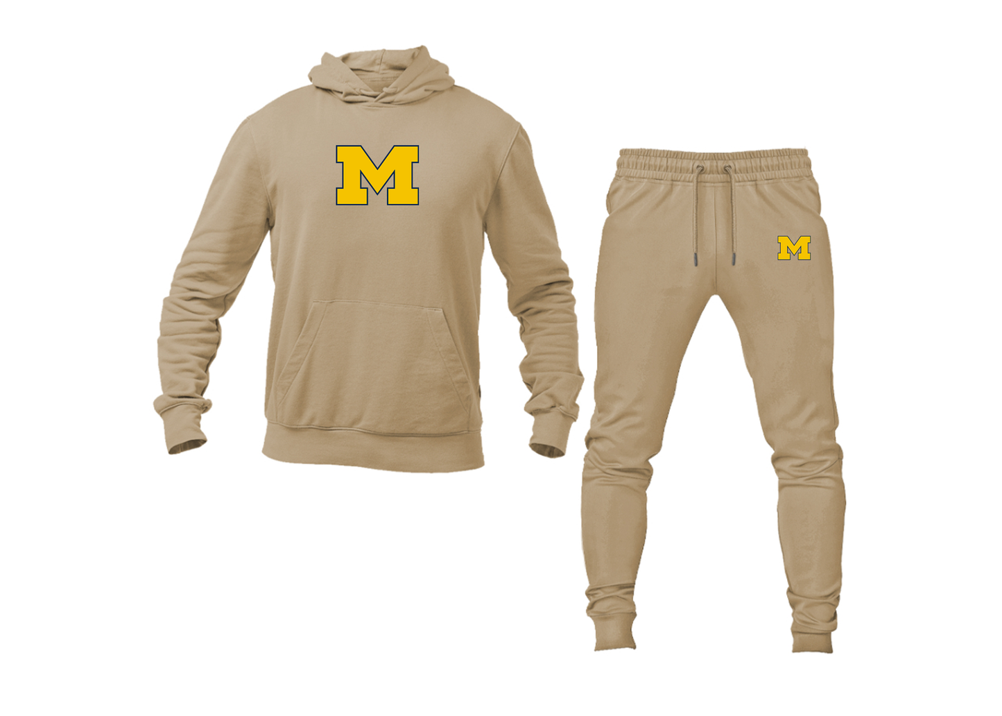Men's Michigan Wolverines Logo Hoodie Joggers Set