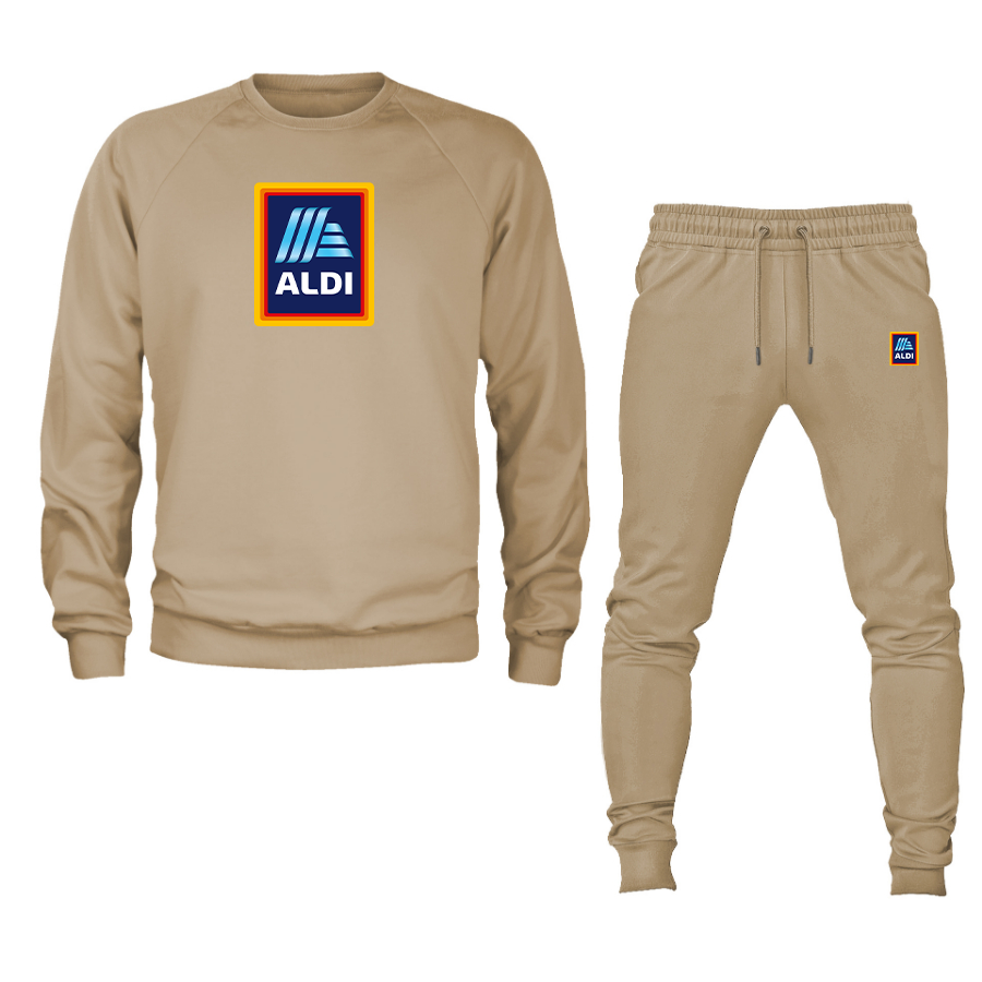 Men's Aldi Logo Crewneck Sweatshirt Joggers Suit