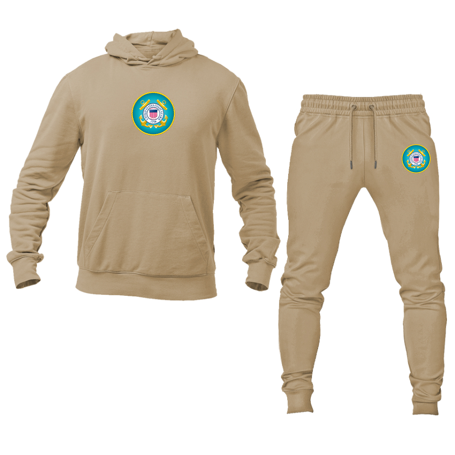 Men's Coast Guard Logo Hoodie Joggers Set