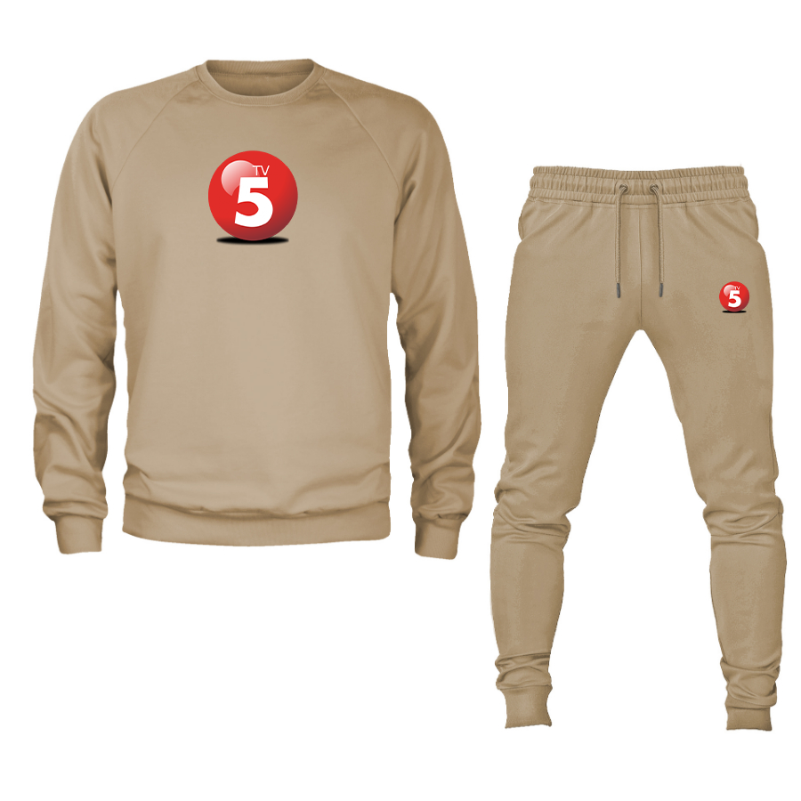 Men's ABC TV5 Logo Crewneck Sweatshirt Joggers Suit