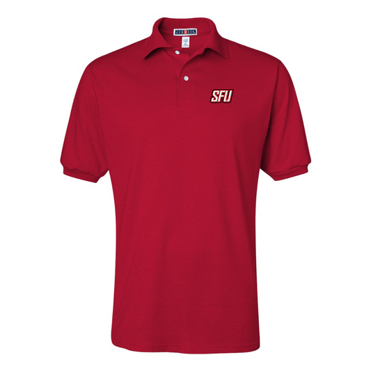 Men's Saint Francis Red Flash Logo JERZEES  SpotShield polo