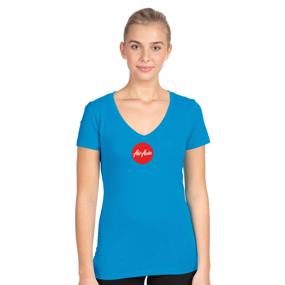 Women's Air Asia Logo  Next Level V-Neck T-Shirt