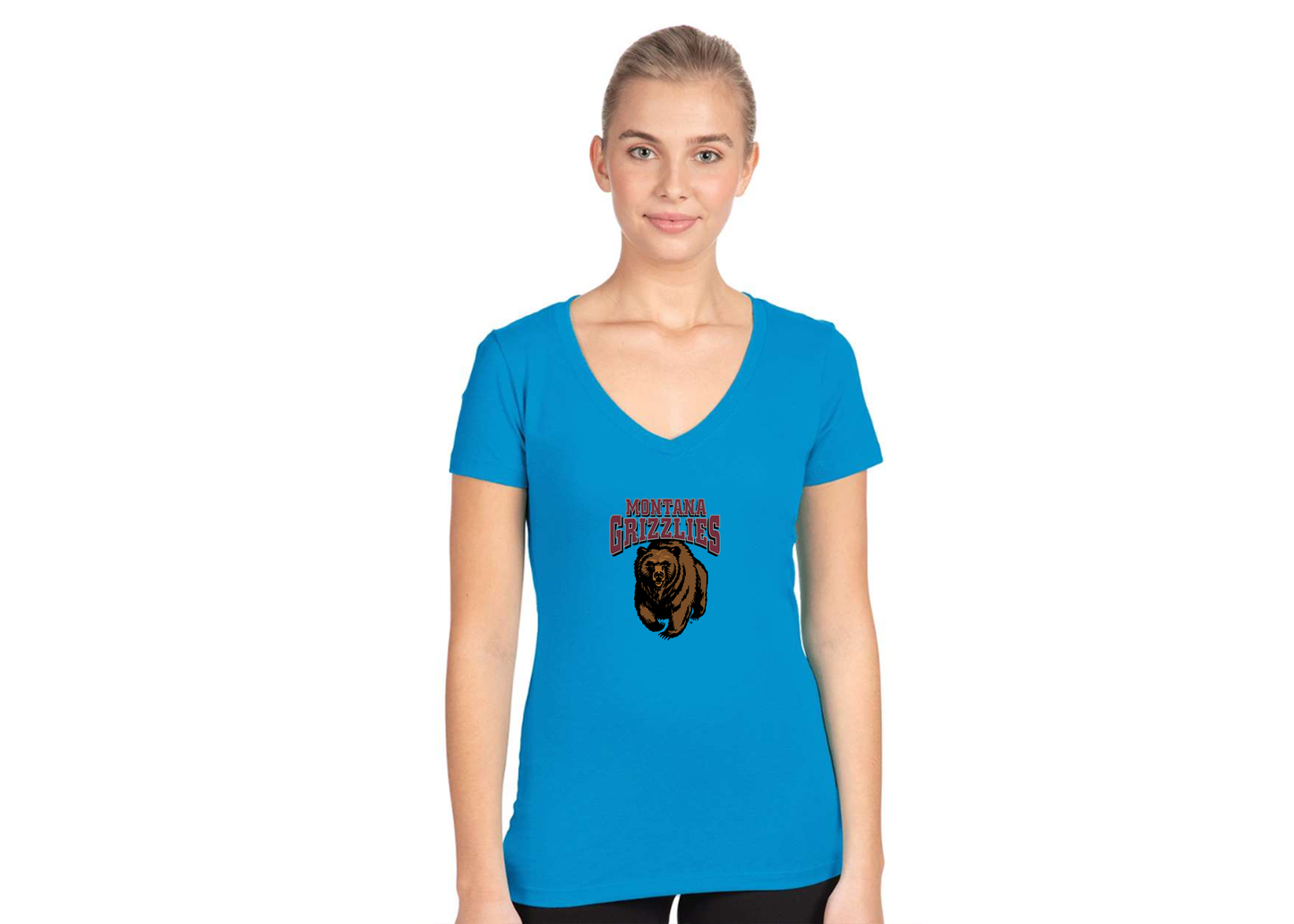 Women's Montana Grizzliesl Next Level V-Neck T-Shirt