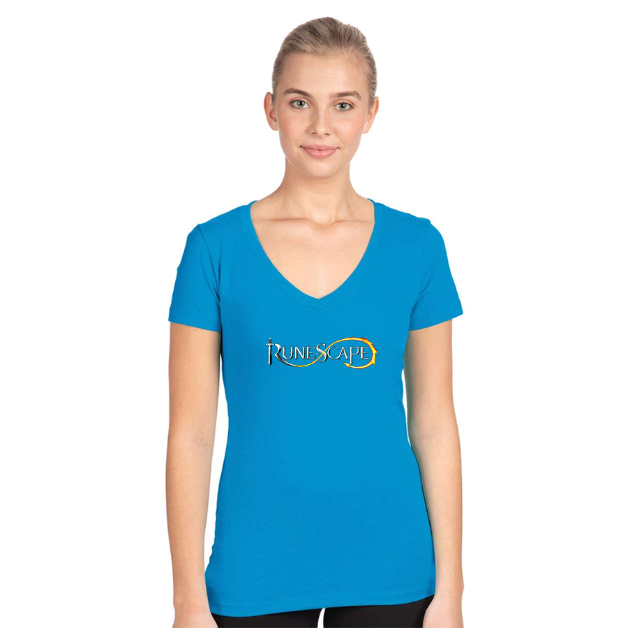 Women's Runescape Logo  Next Level V-Neck T-Shirt