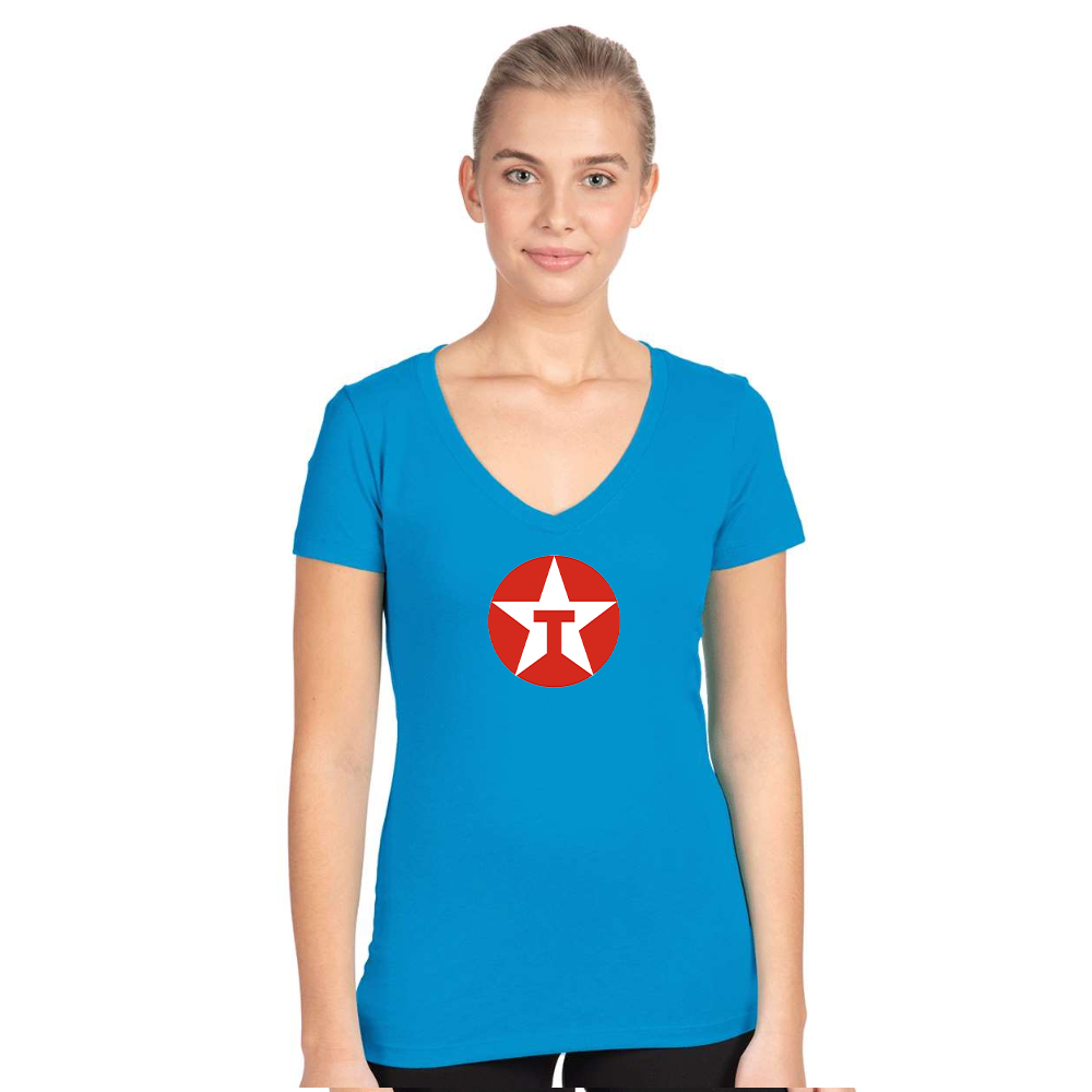 Women's Texaco Logo  Next Level V-Neck T-Shirt