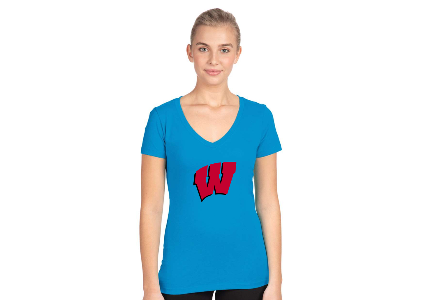 Women's Wisconsin Badgers Next Level V-Neck T-Shirt