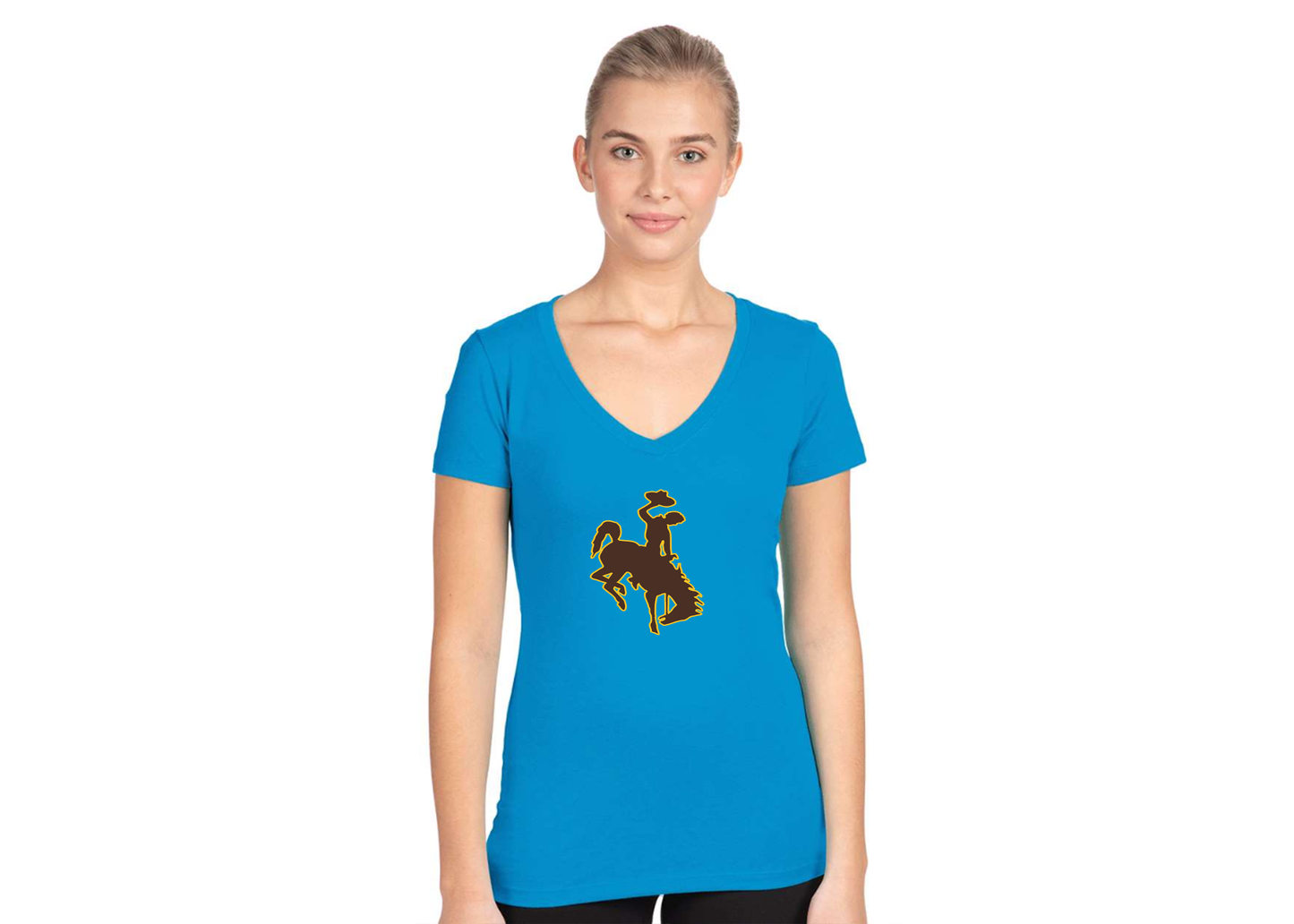 Women's Wyoming Cowboys Next Level V-Neck T-Shirt