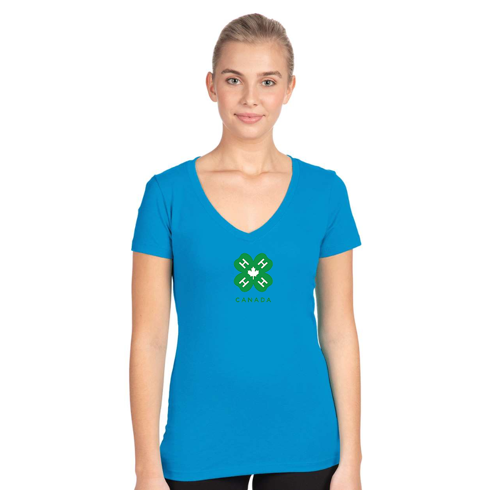 Women's 4H Canada Logo Next Level V-Neck T-Shirt