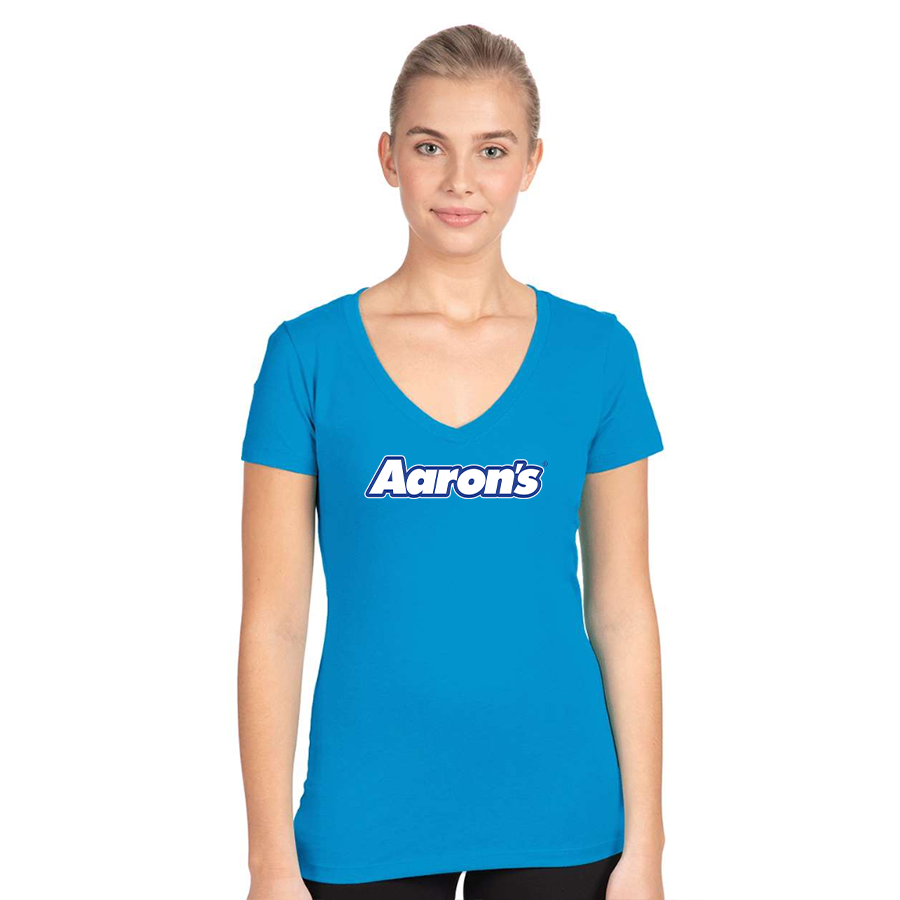 Women's Aaron_s Logo Next Level V-Neck T-Shirt