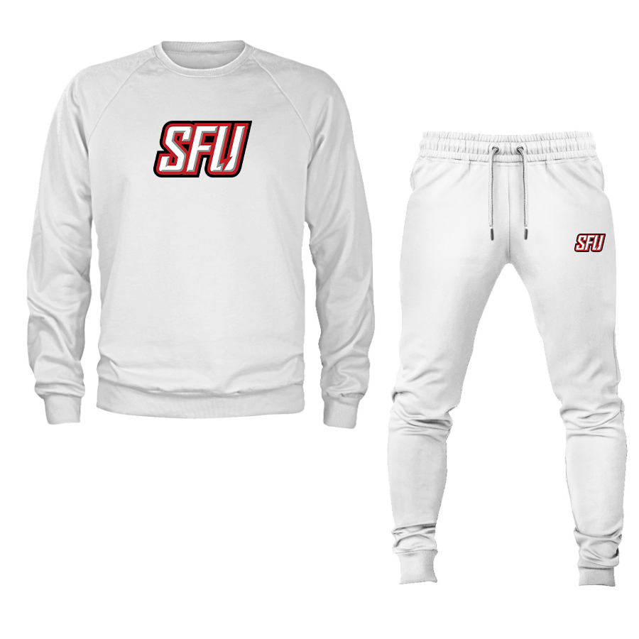 Men's Saint Francis Red Flash Logo Crewneck Sweatshirt Joggers Suit