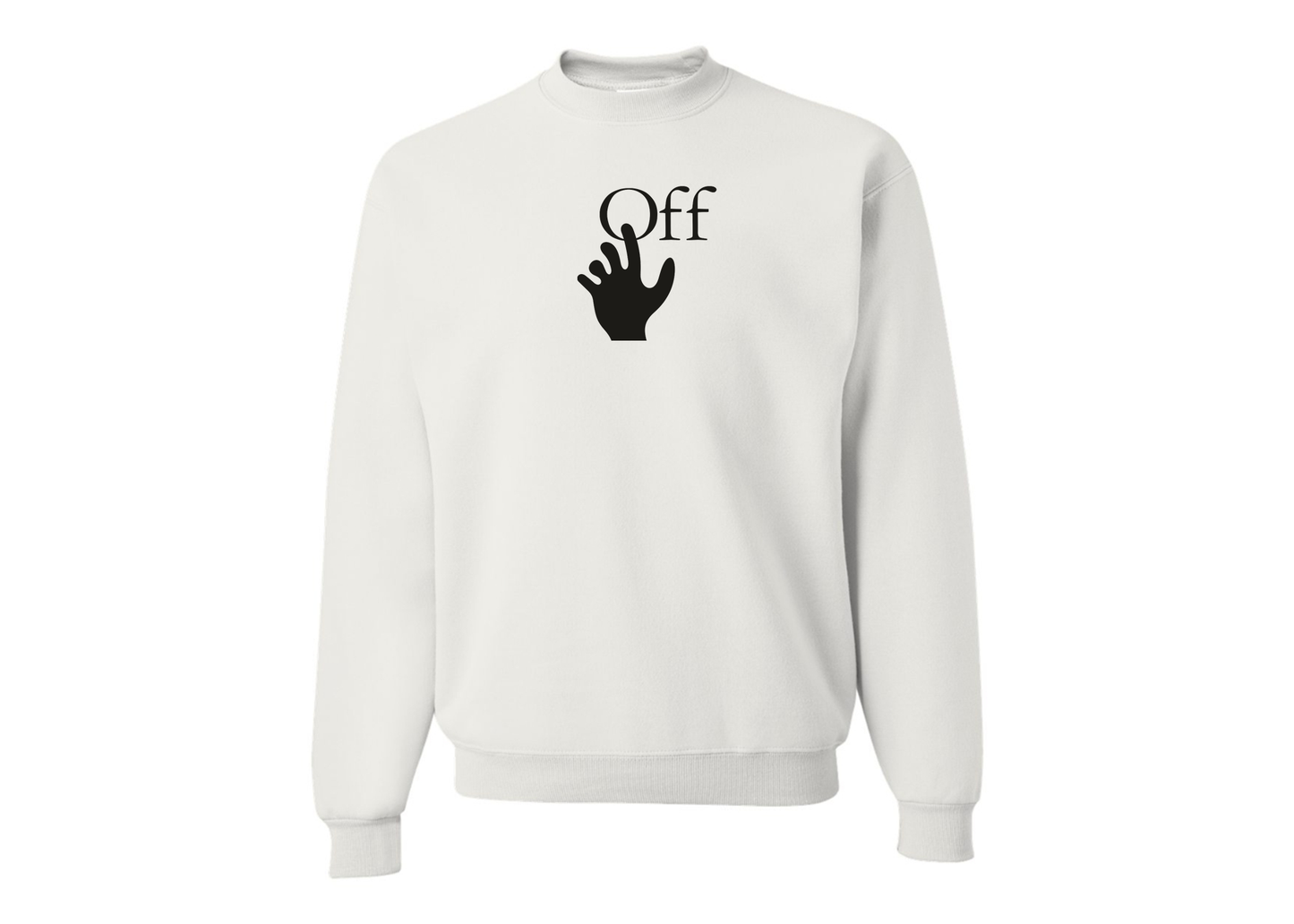 Men's Off-White Hand JERZEES NuBlend Crewneck Sweatshirt