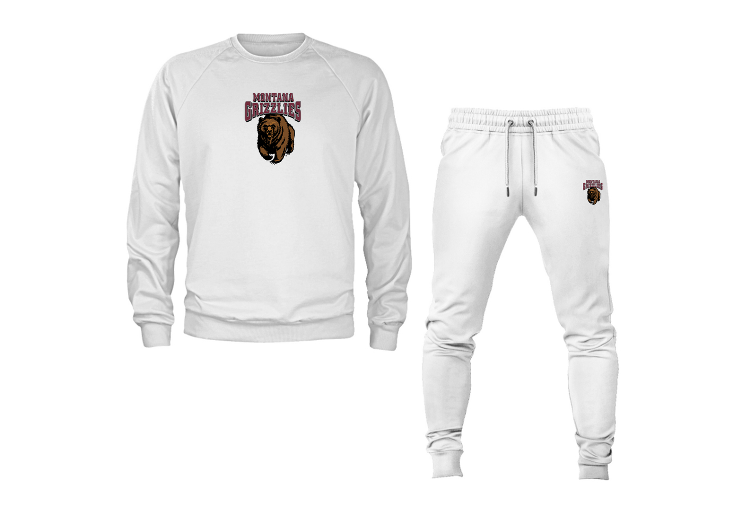 Men's Montana Grizzliesl Crewneck Sweatshirt Joggers Suit