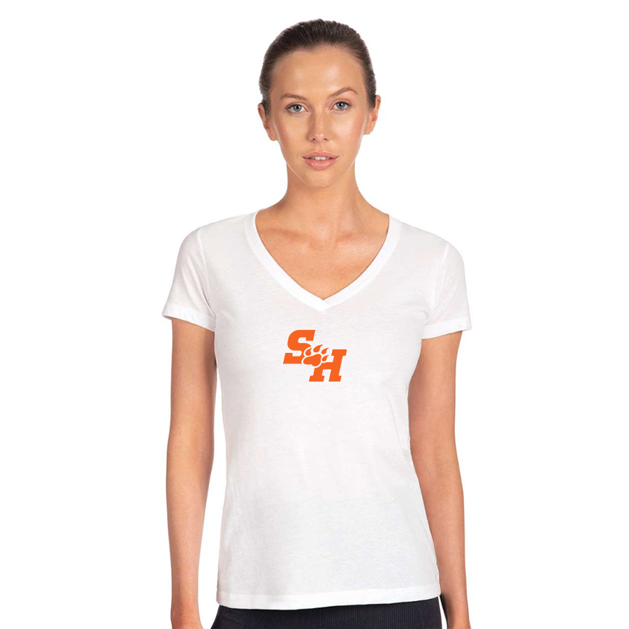 Women's Sam Houston State Bearkats Logo Next Level V-Neck T-Shirt
