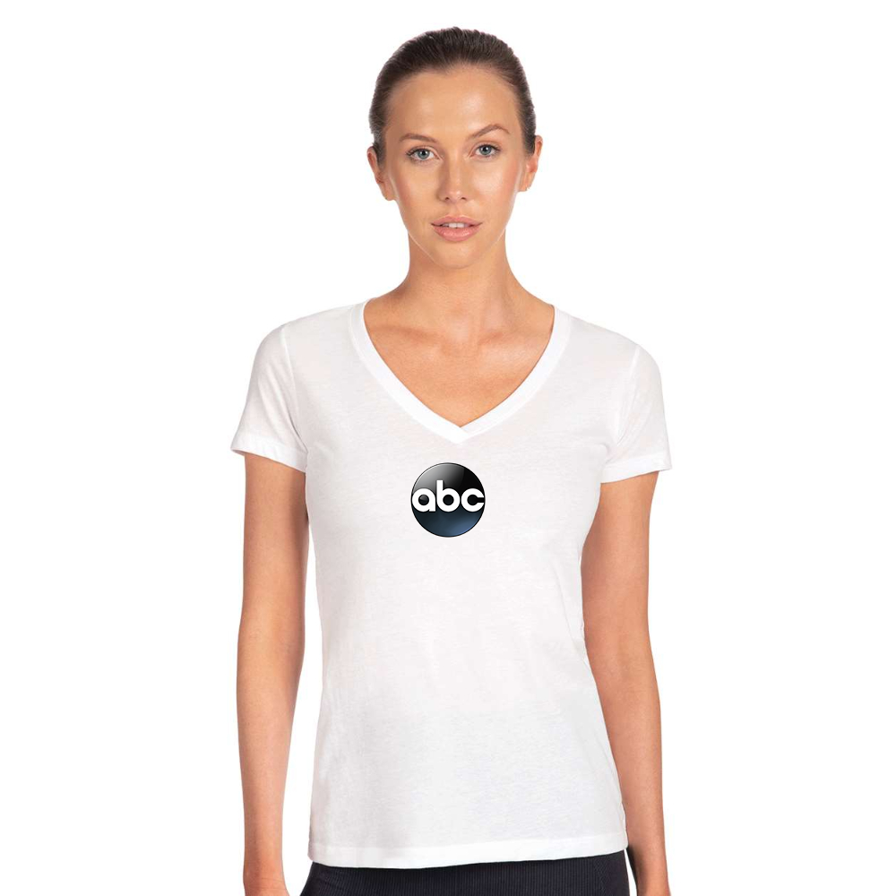 Women's Abc Logo  Next Level V-Neck T-Shirt