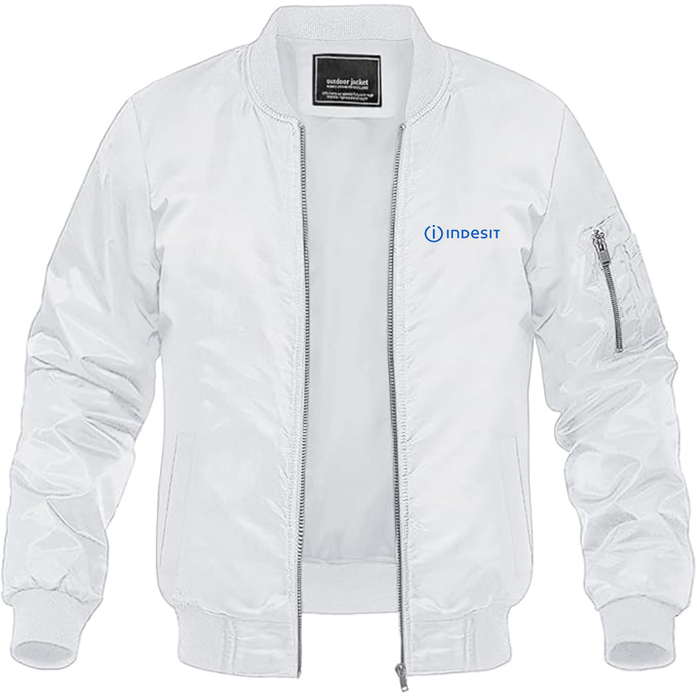 Men's Indesit Logo Lightweight Bomber Jacket Windbreaker Softshell Varsity Jacket Coat