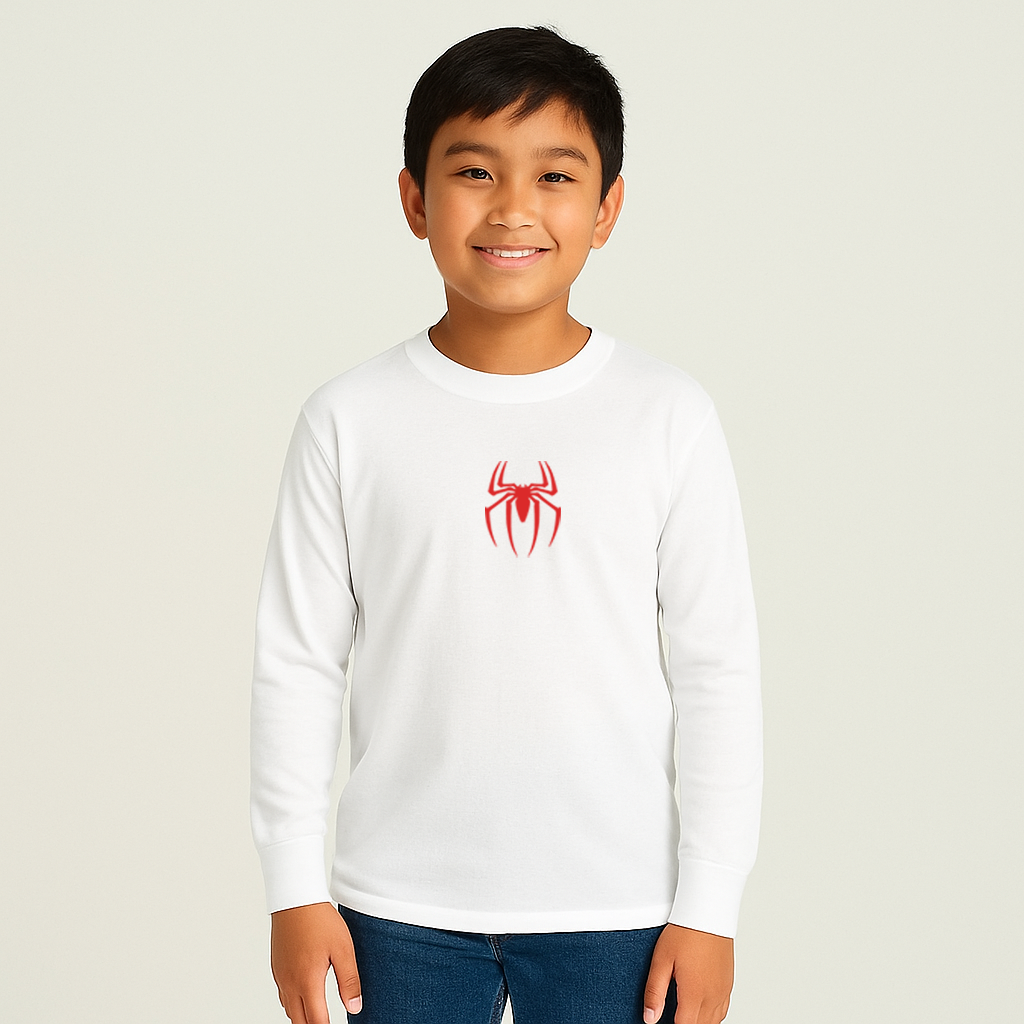 Youth Kids Spiderman Marvel Avengers Superhero Long Sleeve T-Shirt